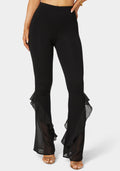 High Waist Flared Leg Knit Pant