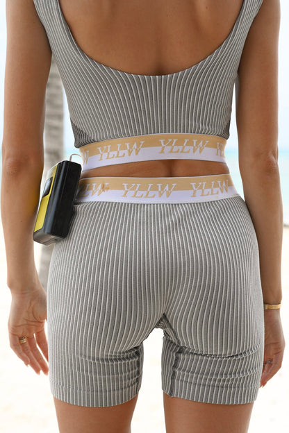 Aly Ribbed Shorts  — Neutral