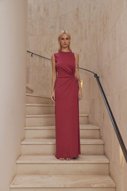 CURAAE Kendall Sleeveless Maxi Dress in Pink