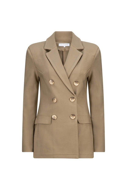 CURAAE Alexi Double Breasted Blazer in Green