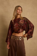 Clear Breeze Mulberry Floral Mesh Top