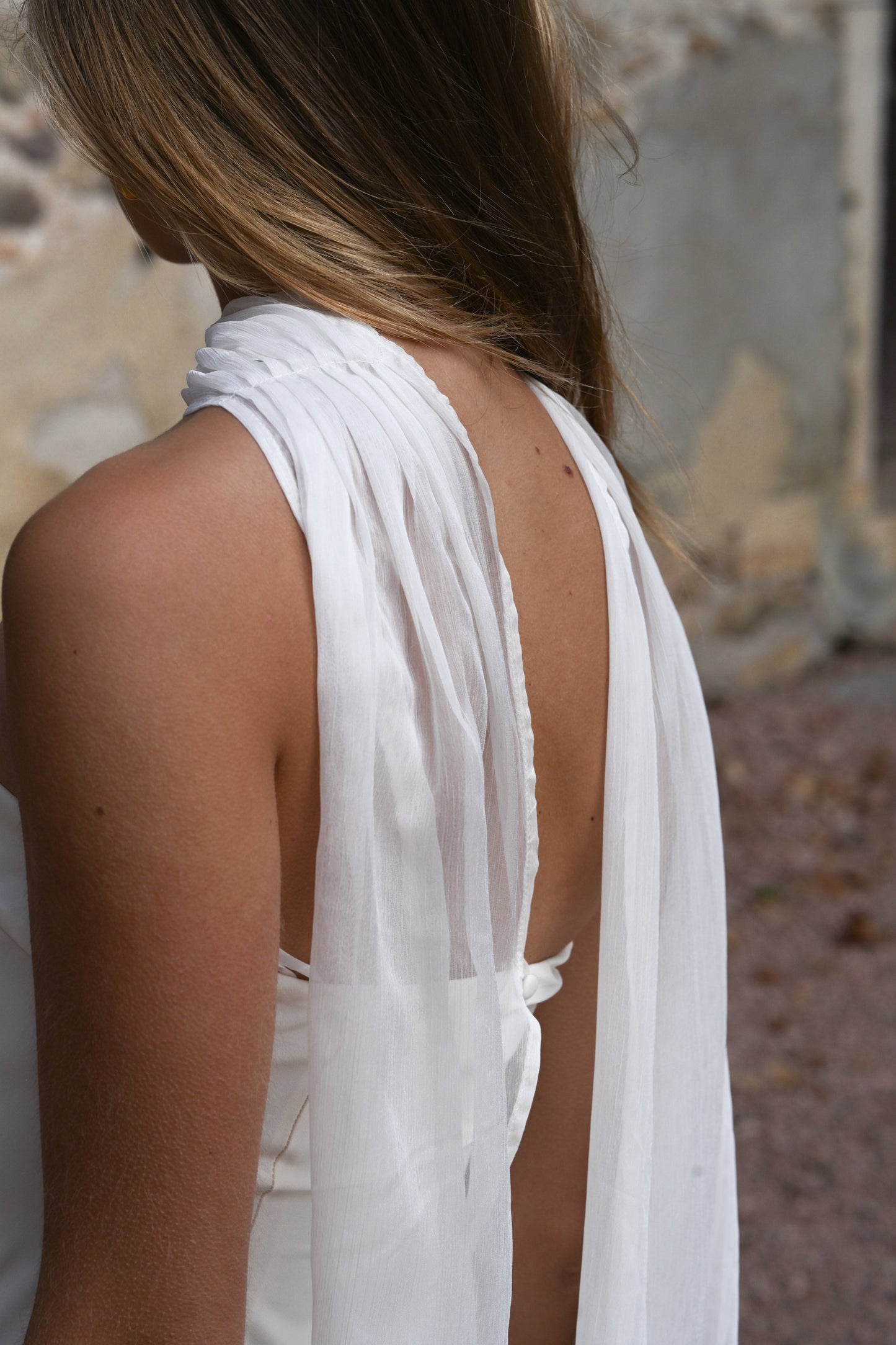 Vitoria Cape Dress — Ivory