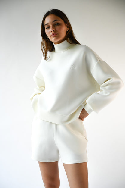 Ollie Knit Neoprene Shorts — Offwhite