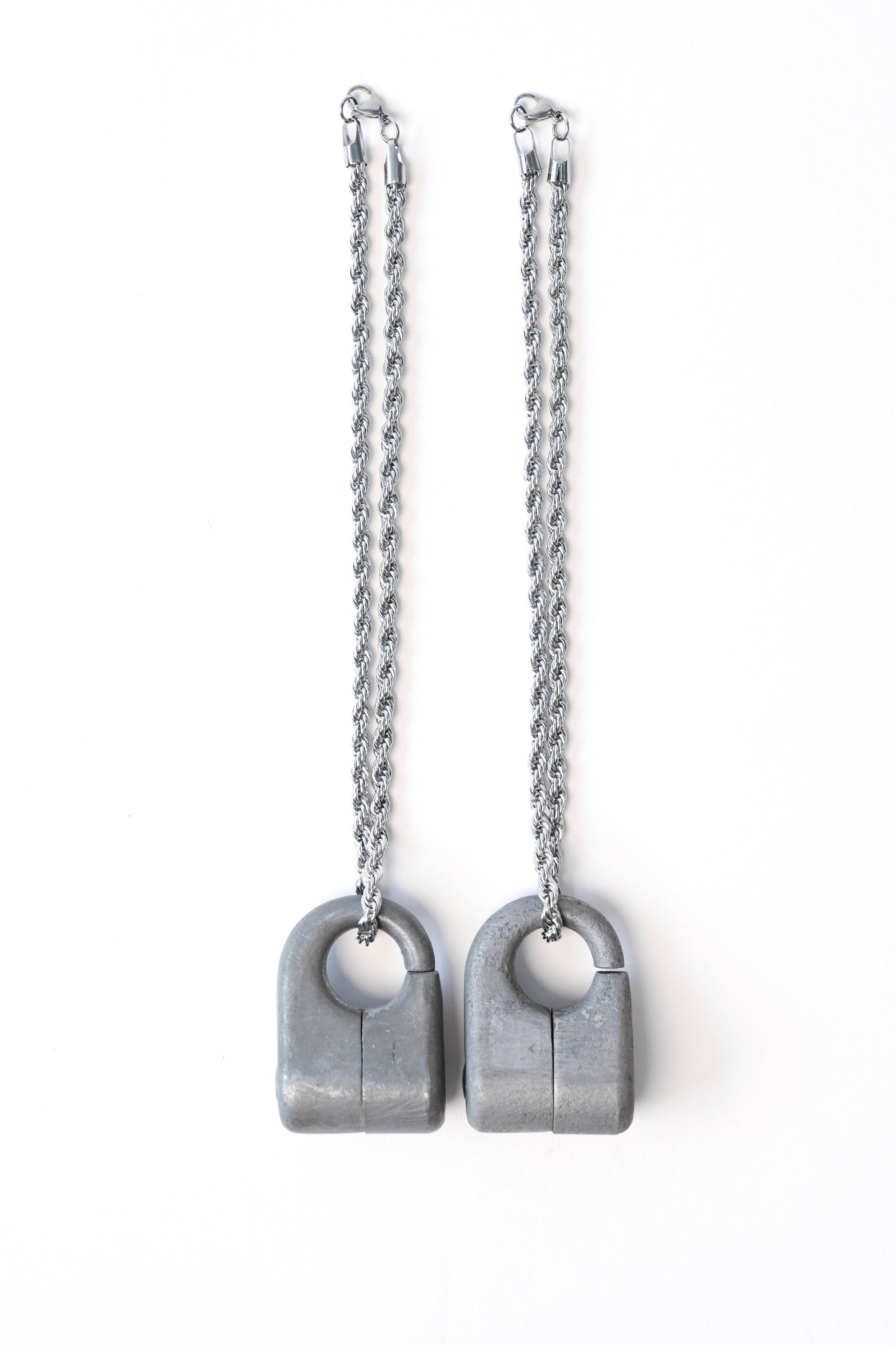 Upcycled Lock Necklace — Square Round Iron