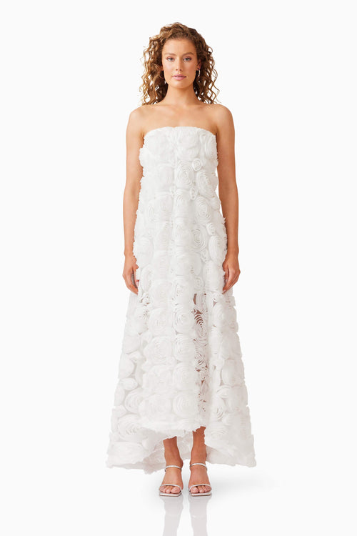 Selena Strapless Maxi Dress in White
