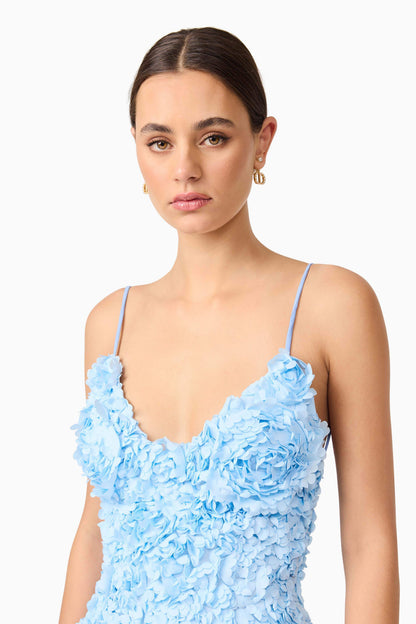 Kaia Floral Mini Dress in Blue