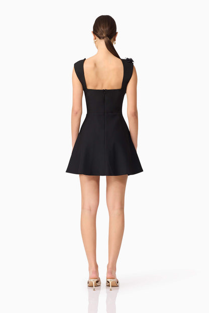 Jada Floral Mini Dress in Black