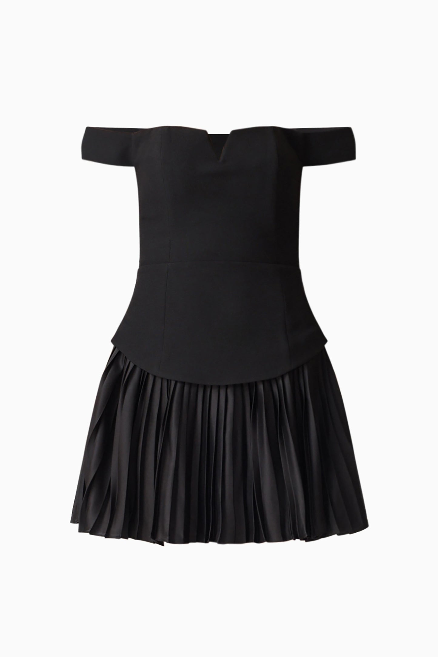 Elva Off Shoulder Mini Dress in Black