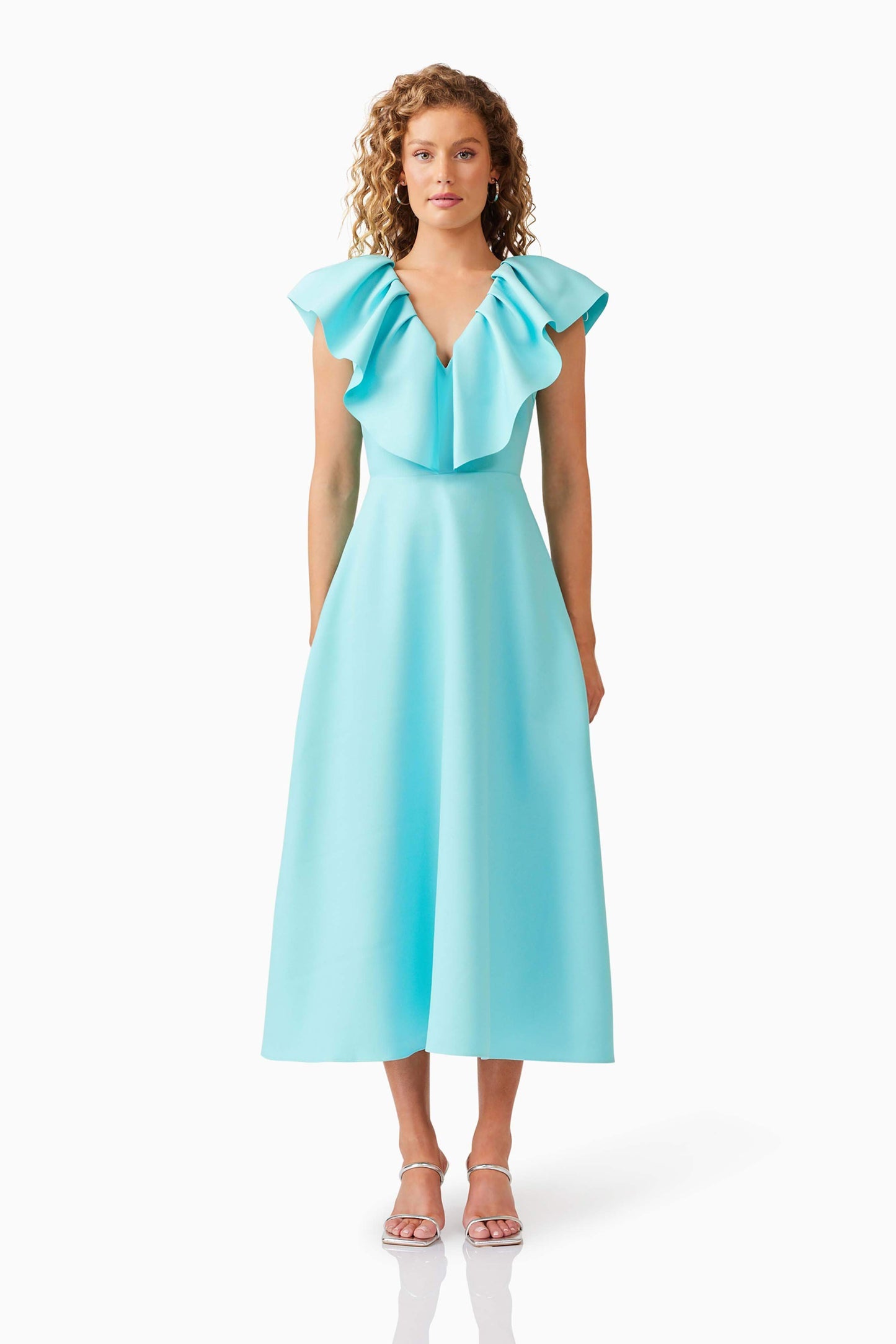 Gabi Midi Dress in Blue