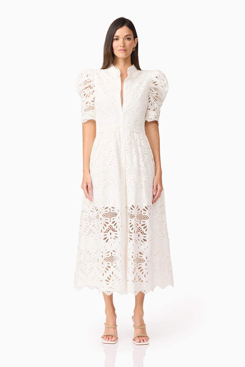 Carli Midi Shirt Dress in White