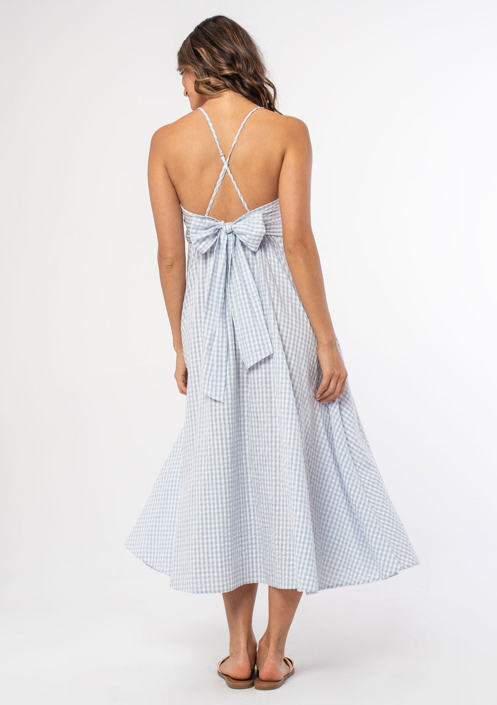 Seaside Gingham Midi Dress