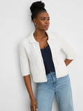 Elbow Sleeve Textured Knit Jacket