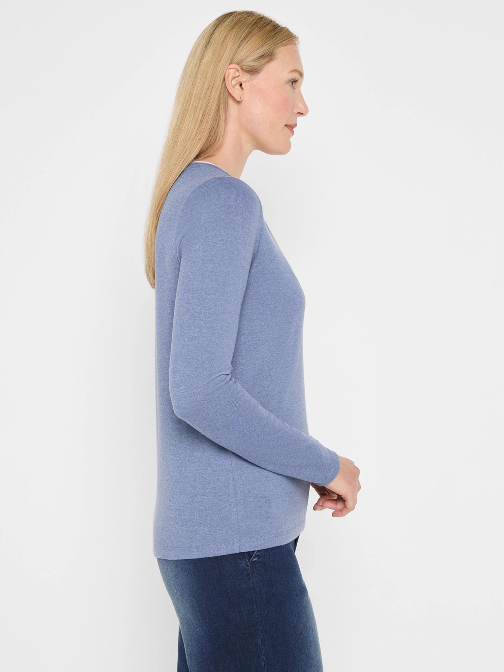 NZT Cozy Jersey Double Layer Split Neck Tee