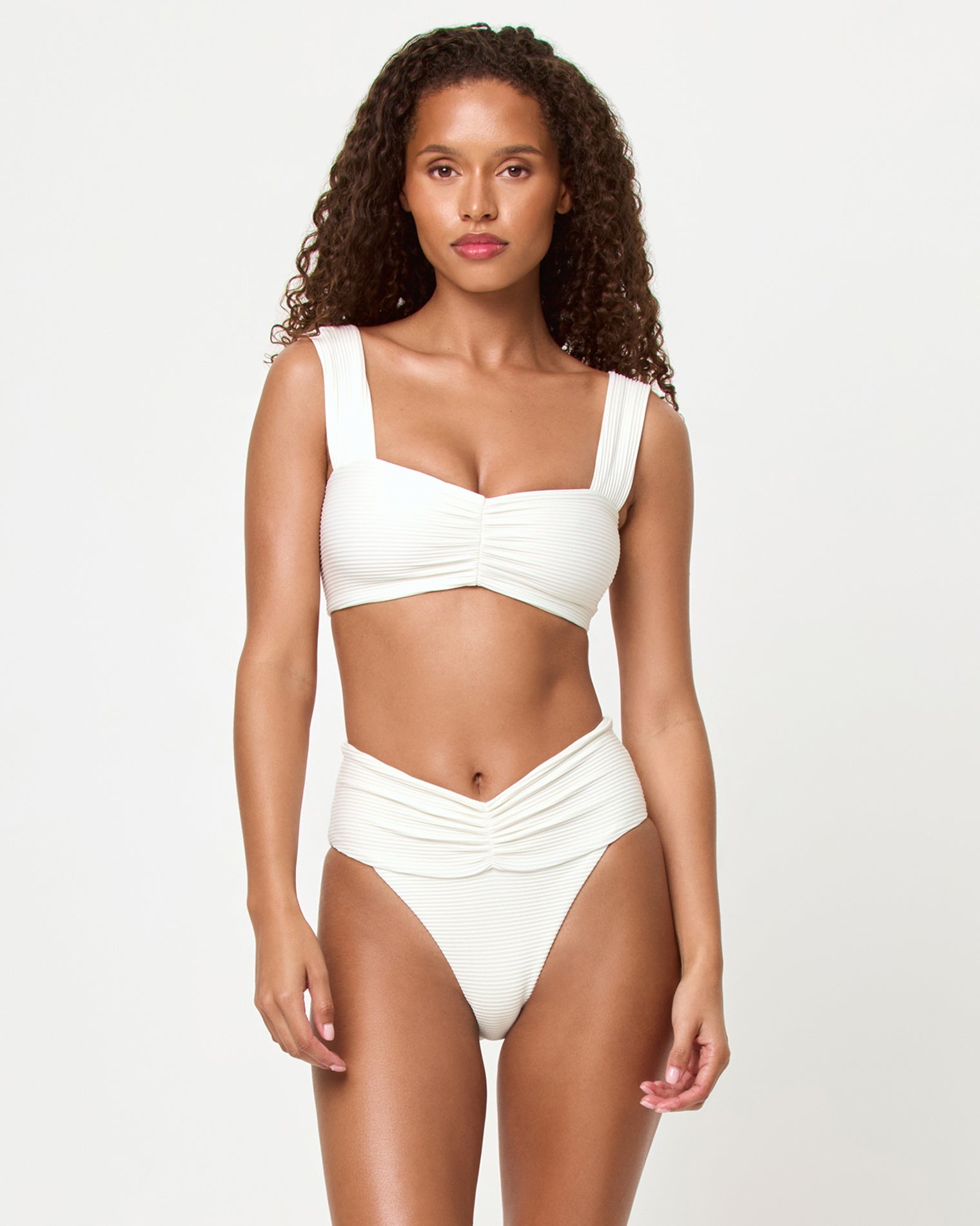 Marlee Bikini Top - Ribbed Cream