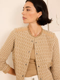 Brocade Fringe Knit Jacket