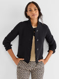 Fringe Mix Knit Bomber Jacket