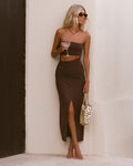 x The Salty Blonde Corsica Dress - Espresso