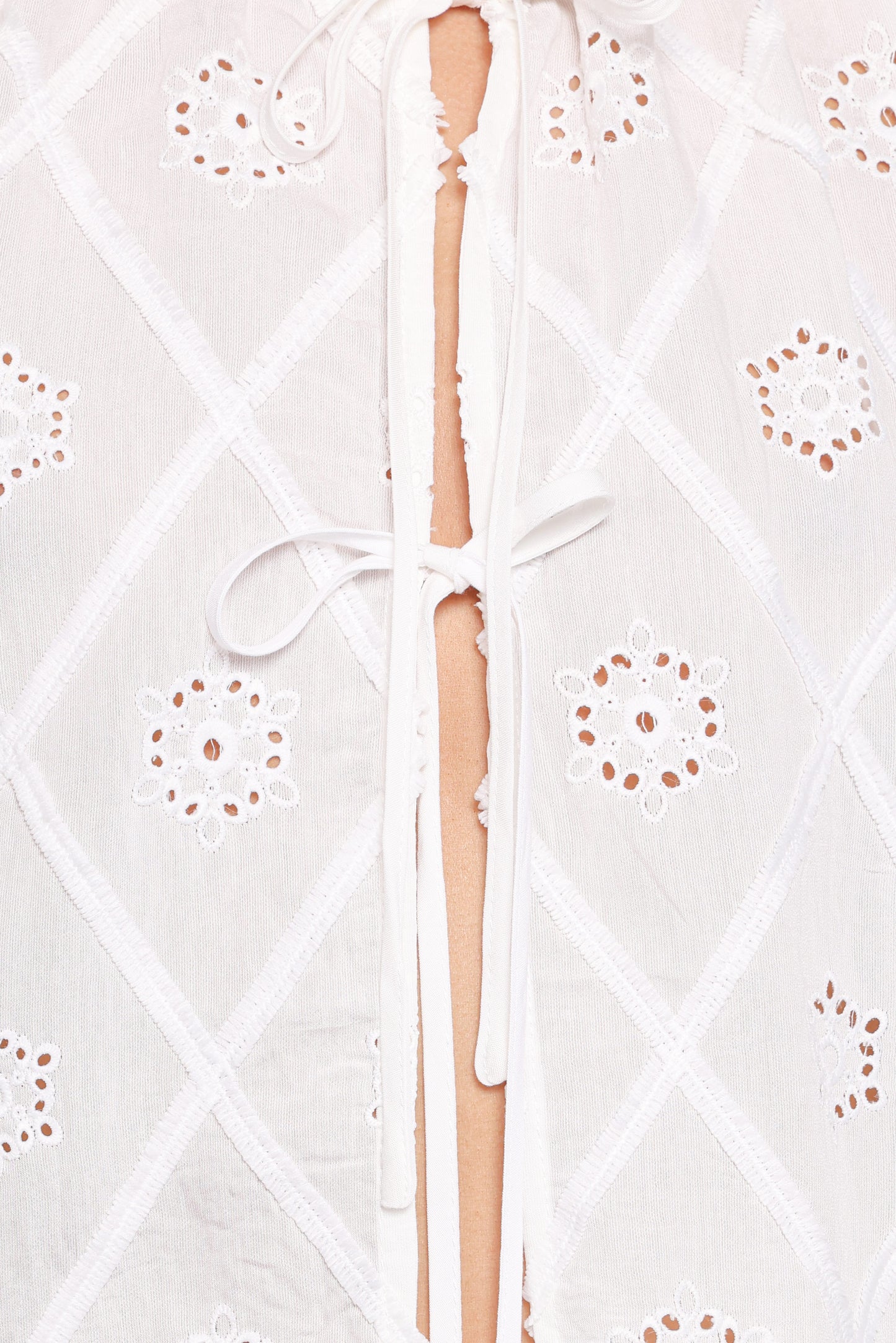 Bonnie Short Sleeve Top - White Texture